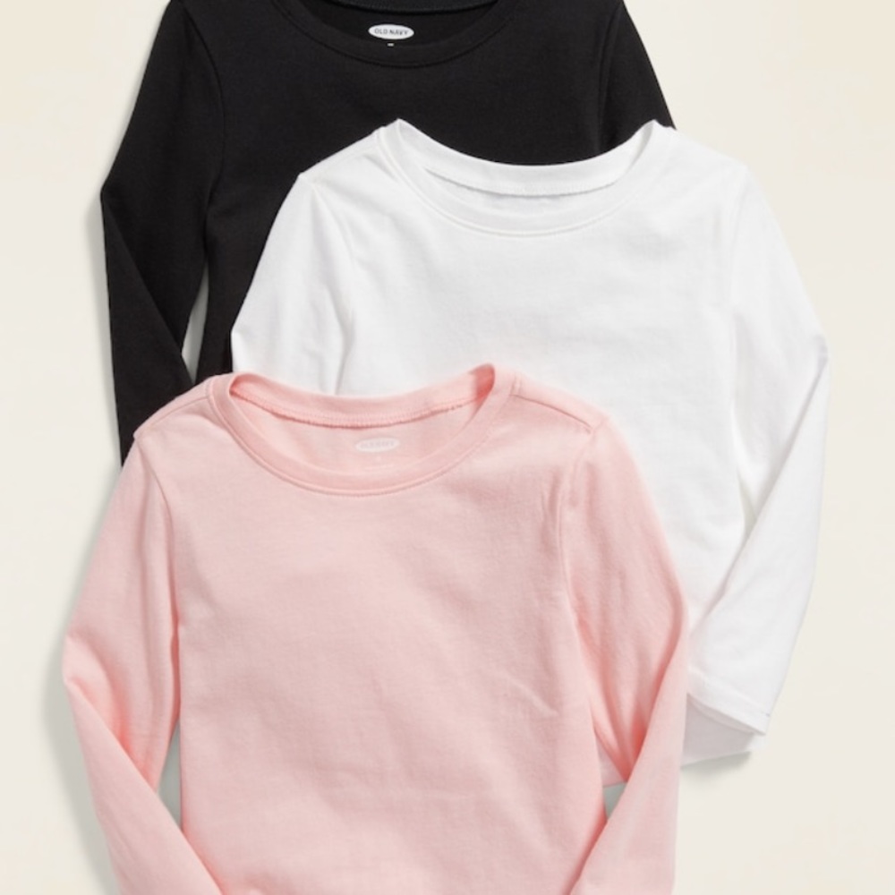 Three Old Navy 2T long sleeve shirts